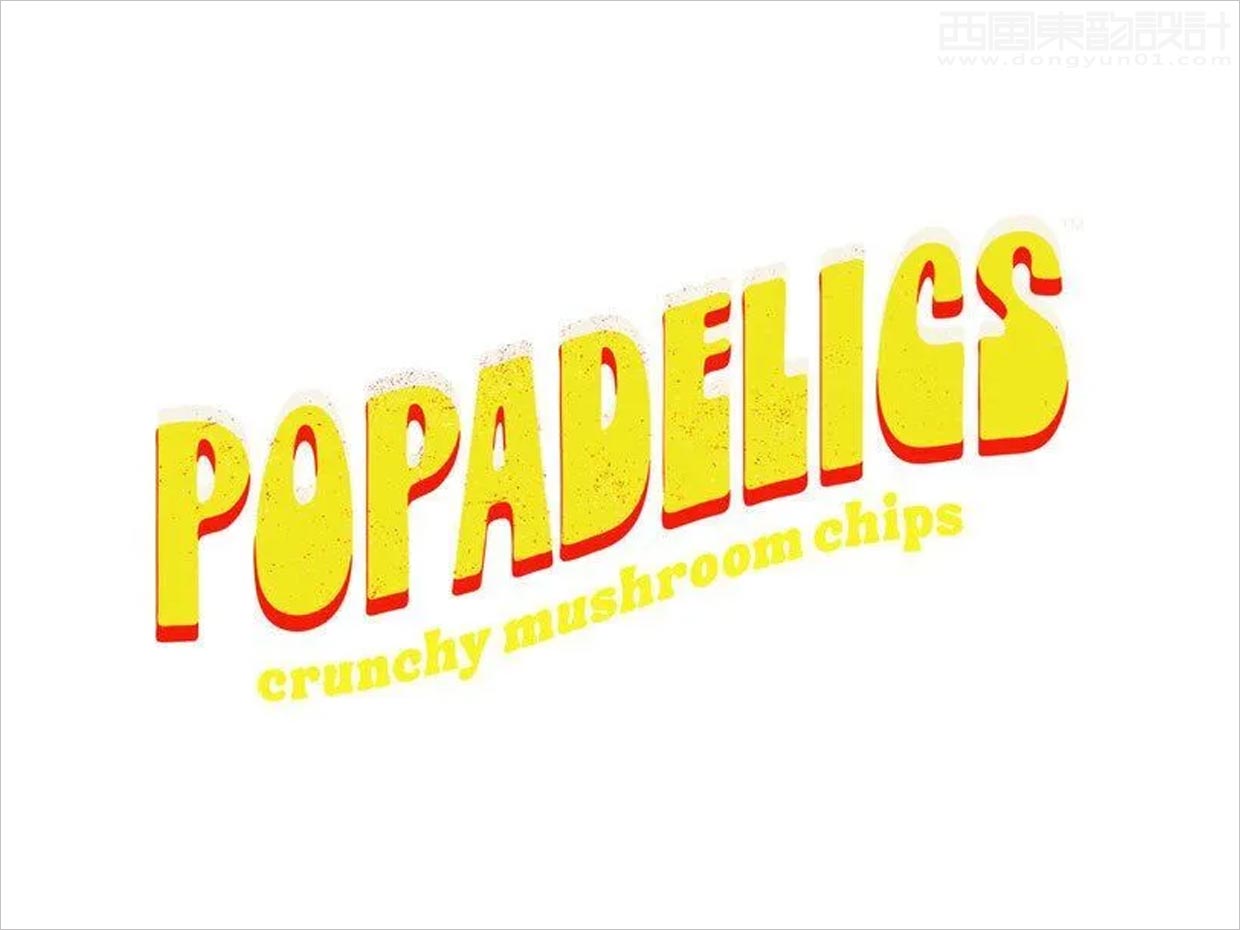 Popadelics香脆蘑菇片素食零食小吃品牌logo設(shè)計